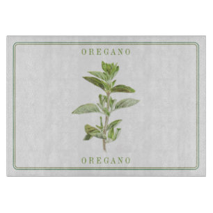 FRESH OREGANO 11x8 Glass Cutting Board