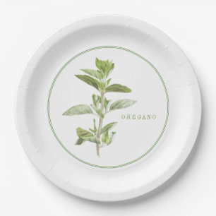 FRESH OREGANO 9" Round Paper Plates