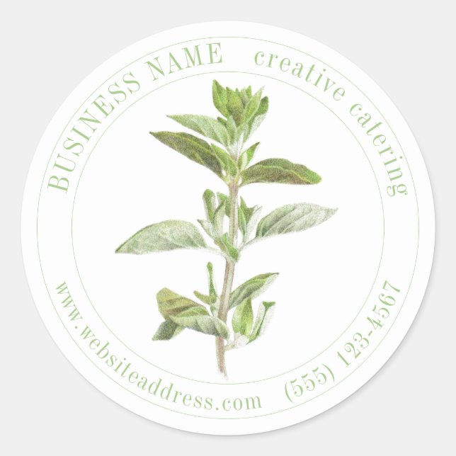 FRESH OREGANO Biz ID Large Round Stickers (Front)