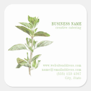 FRESH OREGANO Biz ID Large Square Stickers