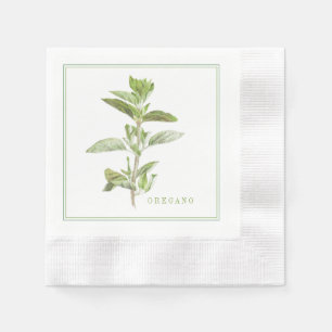 FRESH OREGANO Coined Cocktail Paper Napkins