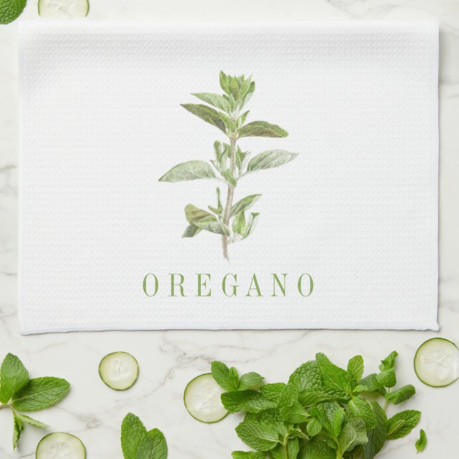 FRESH OREGANO Kitchen Towel (Folded)
