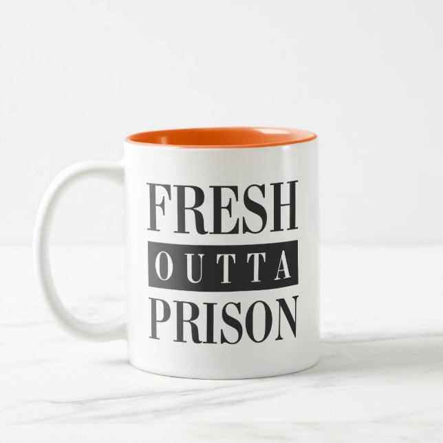 Fresh outta Prison Two-Tone Coffee Mug (Left)