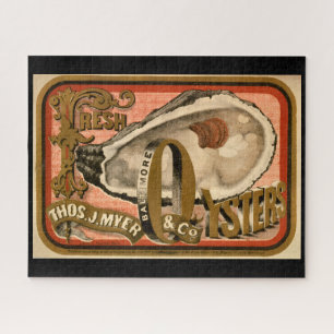 Fresh Oysters Vintage Baltimore Ad circa 1870 Jigsaw Puzzle