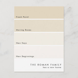 Fresh Paint Chip Moving Announcement Beige Postcard