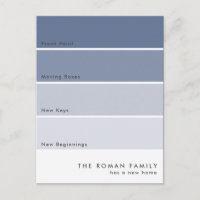 Fresh Paint Chip Moving Announcement Blue