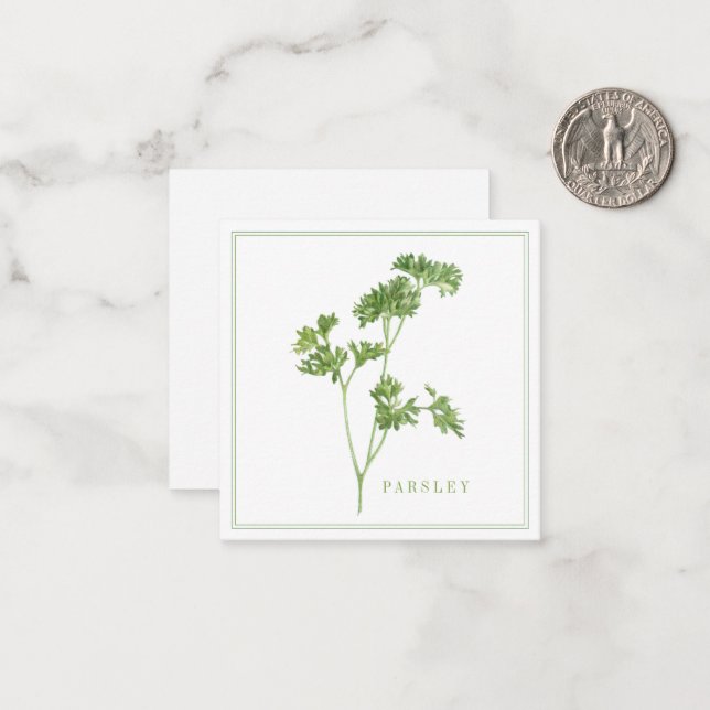 FRESH PARSLEY 2.5" Square Flat Card (Front/Back In Situ)