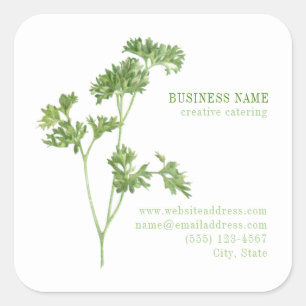 FRESH PARSLEY Biz ID Large Square Stickers