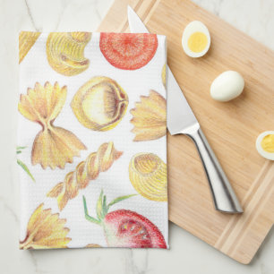 Fresh Pasta & Tomatos Mix Kitchen Towel