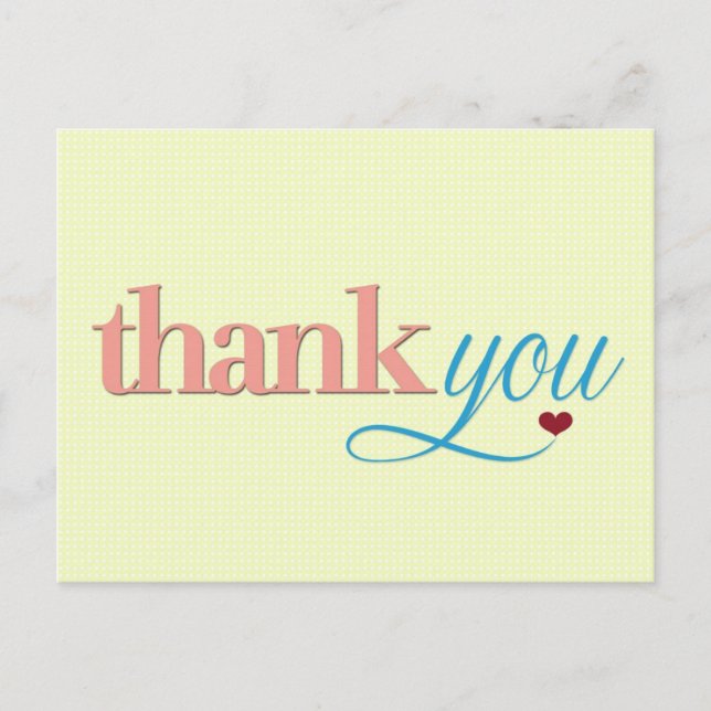 Fresh pastel Modern Thank You Postcard (Front)