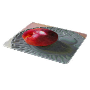 Fresh Peach in sunlight Cutting Board