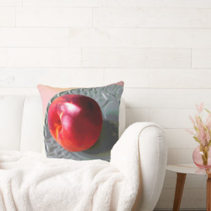 Fresh Peach in sunlight Throw Pillow