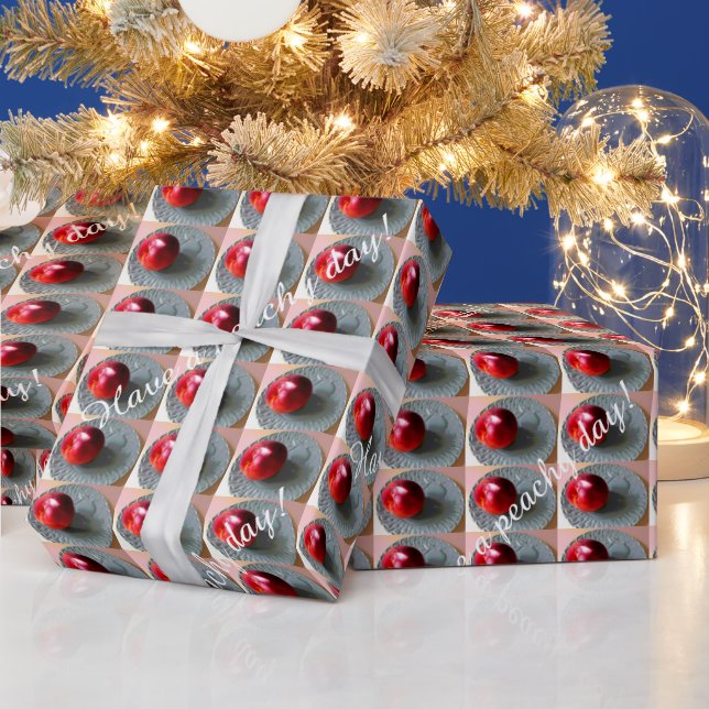 Fresh Peach in sunlight Wrapping Paper (Holidays)