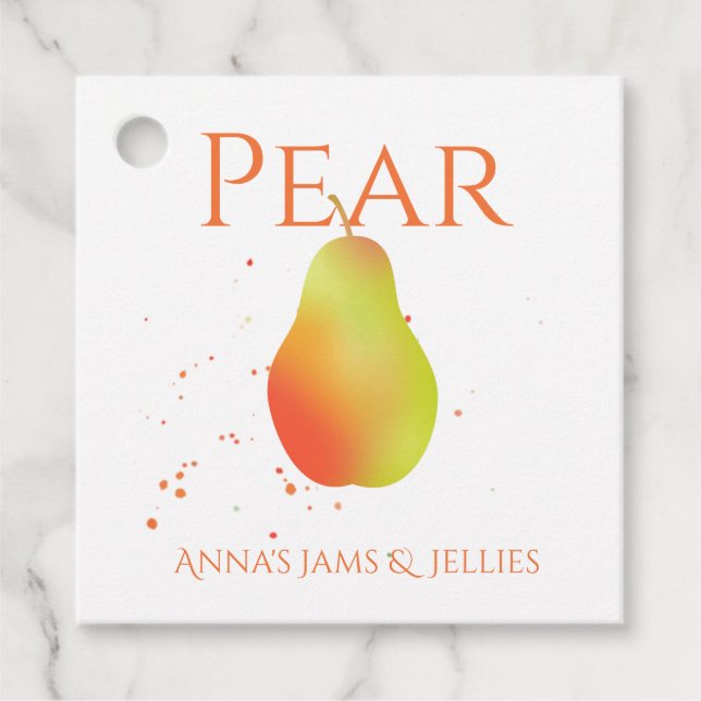Fresh Pear Product Label String Tag (Front)