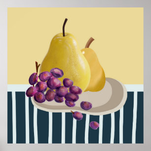 Fresh Pear still life with modern twist Poster