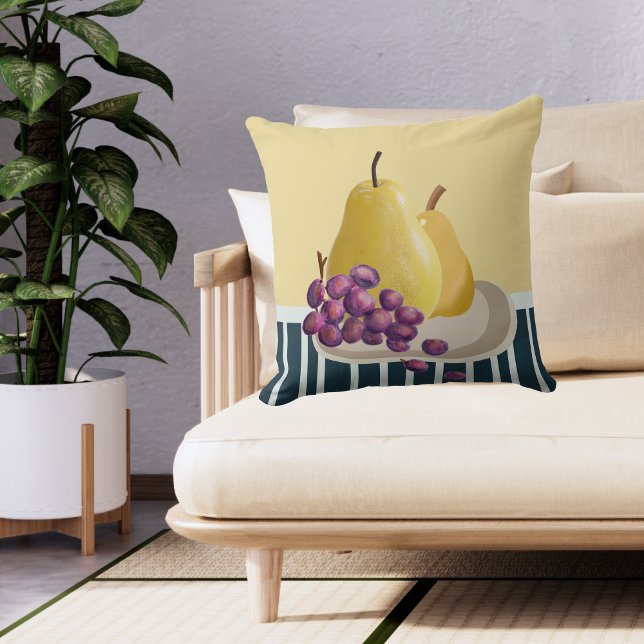Fresh Pear | still life with modern twist  Throw Pillow (Creator Uploaded)