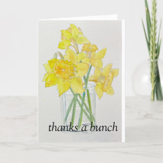 Fresh Picked Daffodils spring yellows watercolor Thank You Card