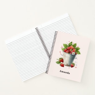 Fresh Picked Strawberries in a Bucket Notebook
