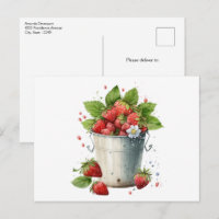 Fresh Picked Strawberries in a Bucket