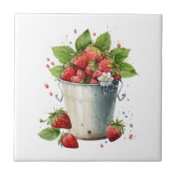 Fresh Picked Strawberries in a Bucket