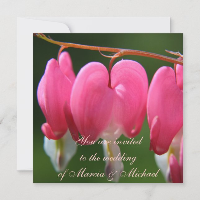 Fresh Pink Bleeding Heart Invitation (Front)
