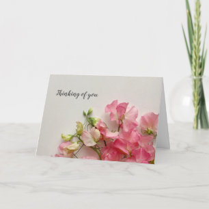 Fresh pink sweet peas card