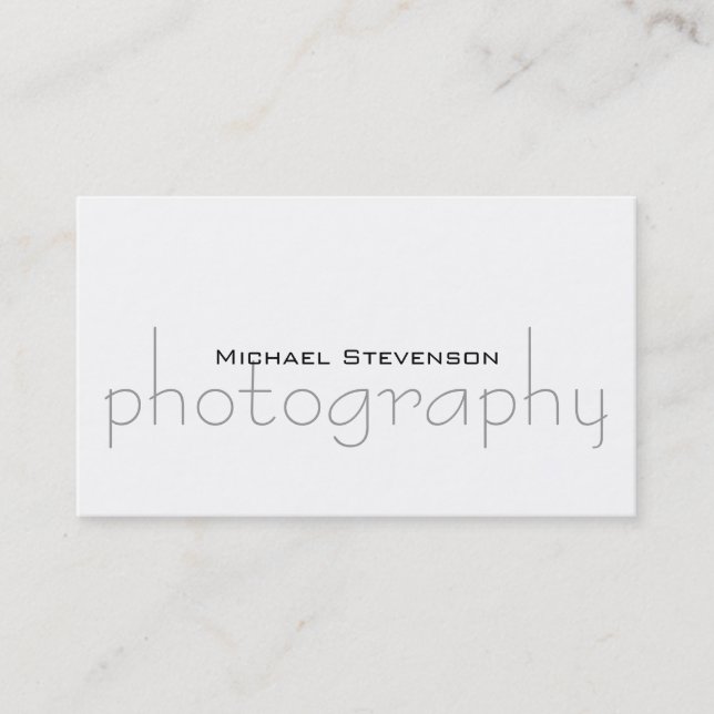 Fresh Plain Black Grey White Business Card (Front)