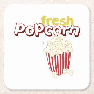 Fresh Popcorn Square Paper Coaster