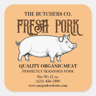 Fresh Pork Products Custom  Square Sticker