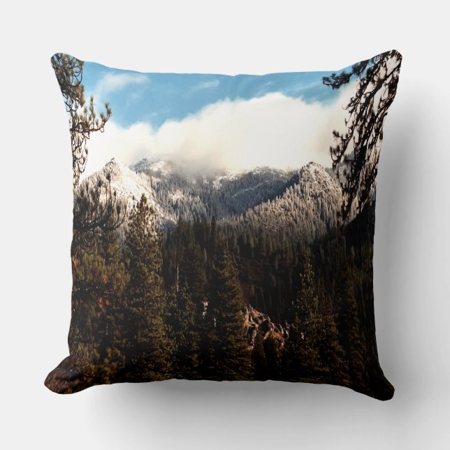 Fresh powdered snow on Yolla Bollies..... Throw Pillow (Front)