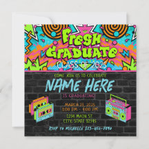 Fresh Prince 90s Boombox Green Colourful Graduatio