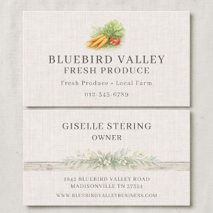 Fresh Produce Farmers Market Shabby Chic Linen Business Card