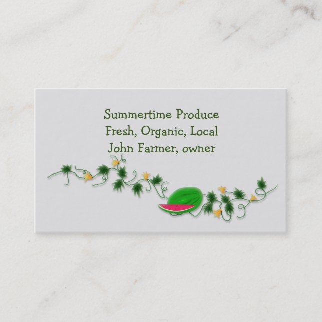 Fresh Produce Template with Watermelon Business Card (Front)