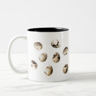 Fresh Quail Eggs Isolated On White Background Two-Tone Coffee Mug