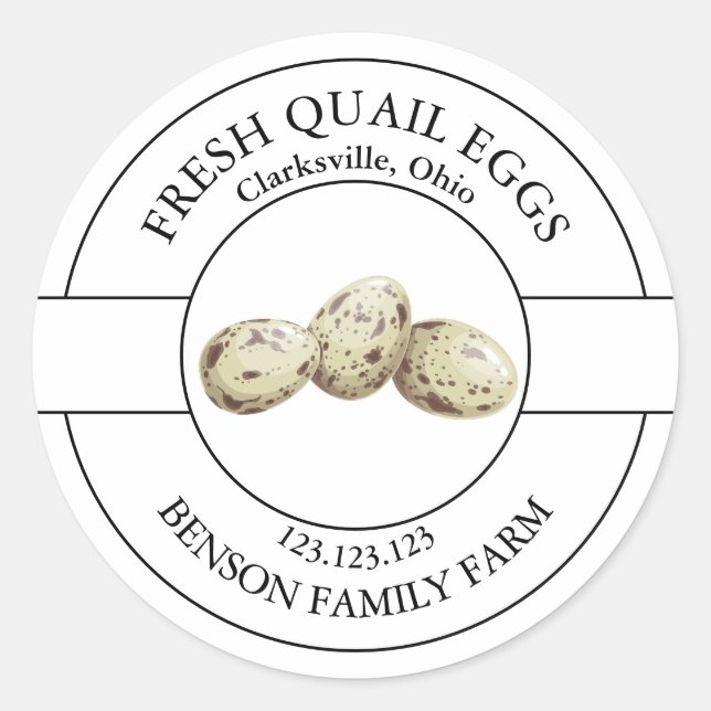 Fresh Quail Eggs Label (Front)
