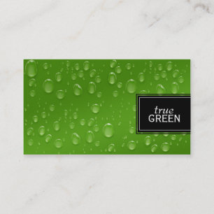 Fresh Raindrops in Green Business Card