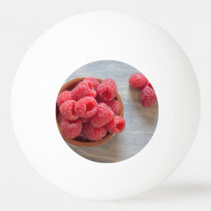 Fresh raspberries in a bowl ping pong ball