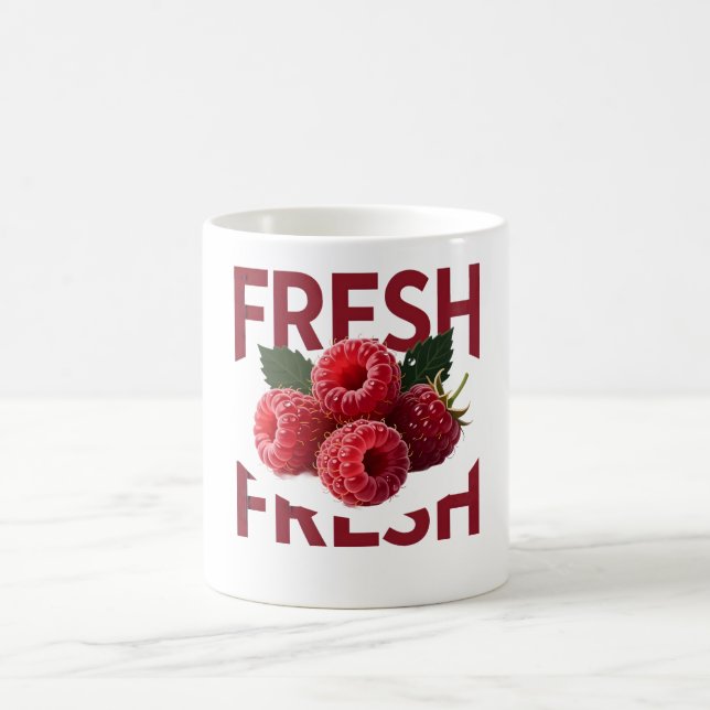 Fresh Raspberry Minimalist Fruit Coffee Mug (Center)