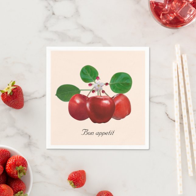 Fresh Red Apples on Light Beige Napkin (Insitu)