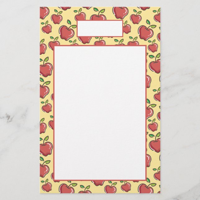 Fresh Red Apples Stationery (Front)