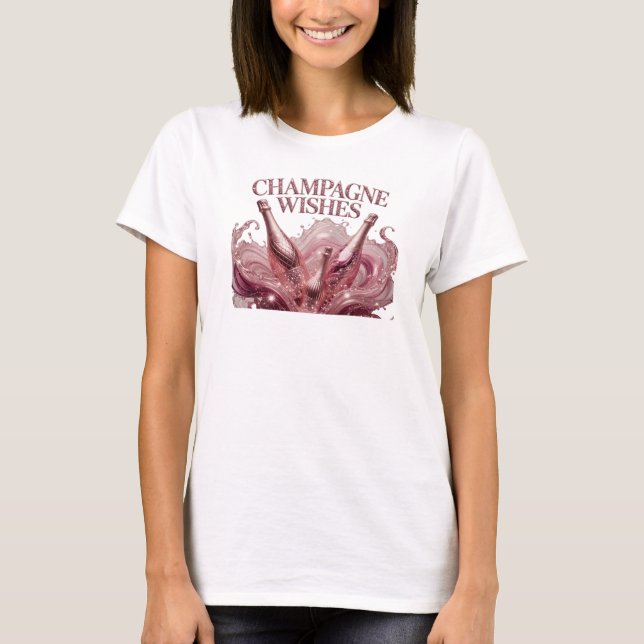 Fresh Red CHAMPAGNE WISHES Graphic Tee (Front)