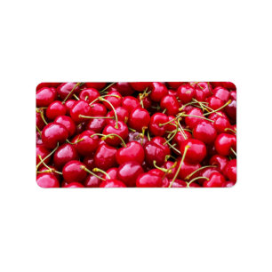Fresh Red Cherries Fruit Photography Natural Label