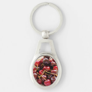 Fresh Red Cherries in a Bowl Photograph Keychain
