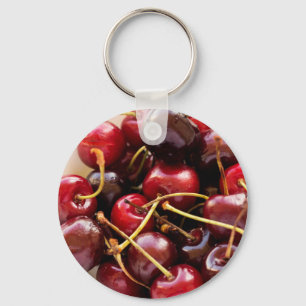 Fresh Red Cherries in a Bowl Photograph Keychain