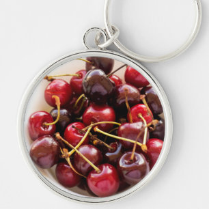 Fresh Red Cherries in a Bowl Photograph Keychain