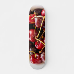 Fresh Red Cherries in a Bowl Photograph Skateboard