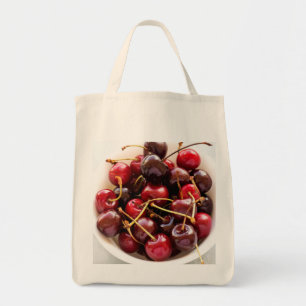 Fresh Red Cherries in a Bowl Photograph Tote Bag