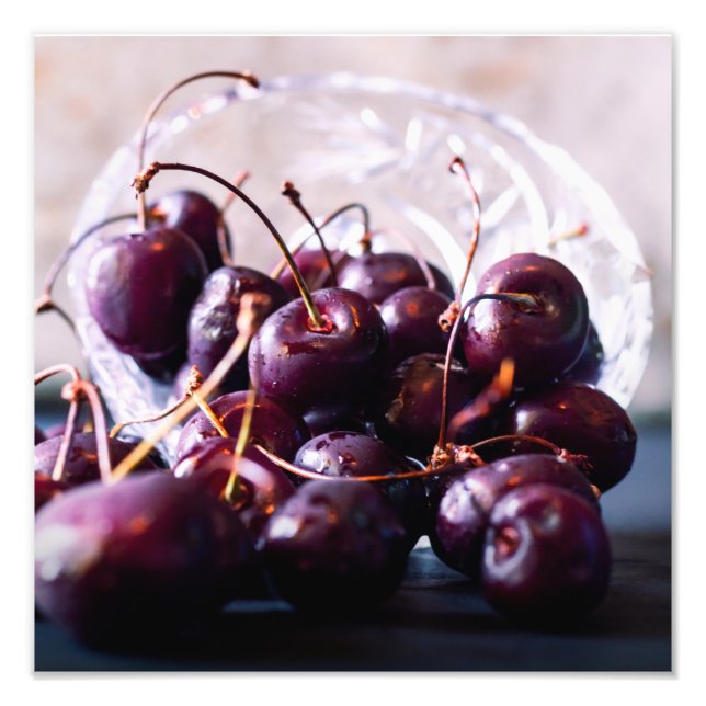 Fresh Red Cherries Photograph (Front)