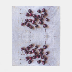 Fresh Red Cherries Photograph Fleece Blanket