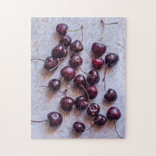 Fresh Red Cherries Photograph Jigsaw Puzzle